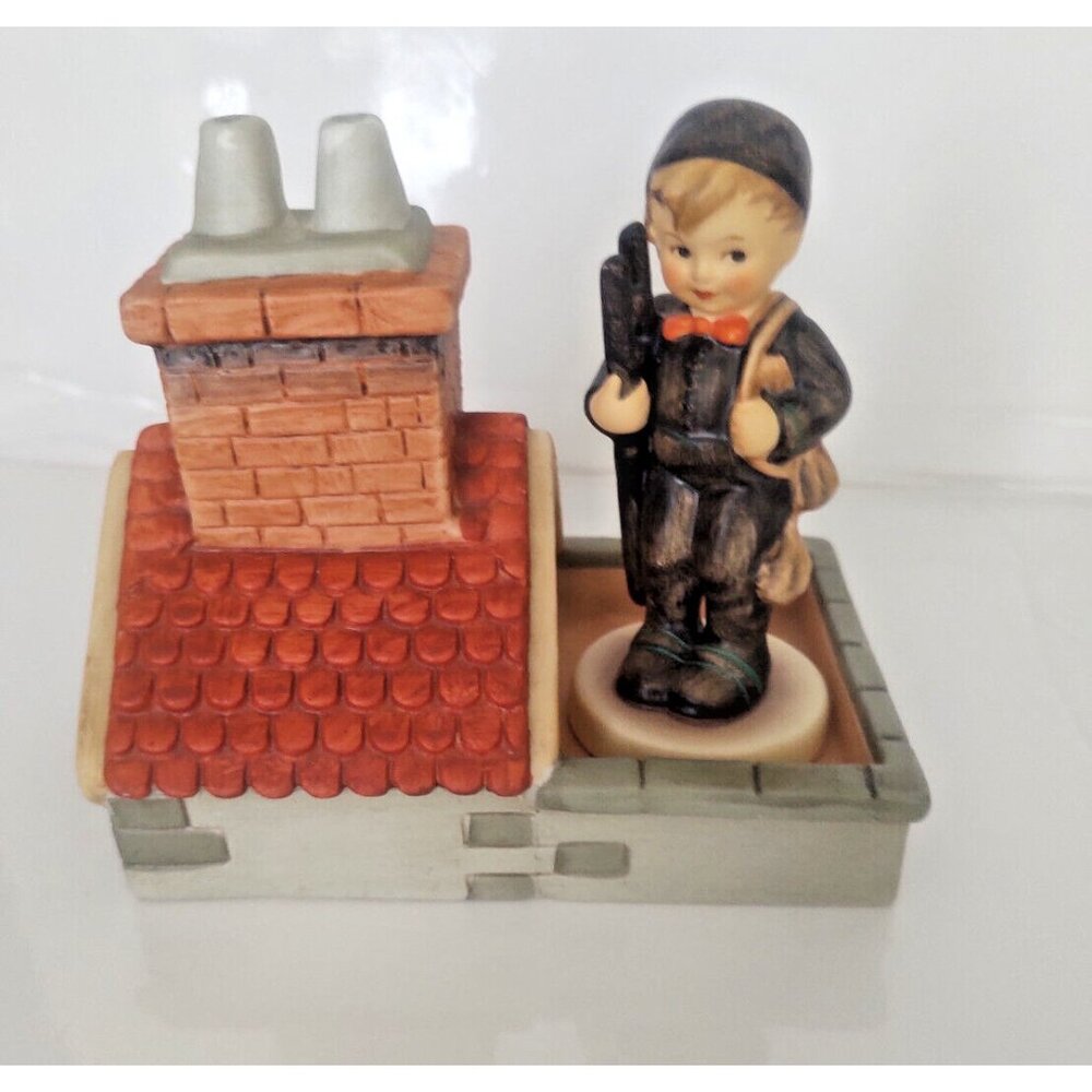 Vintage Goebel Porcelain Chimney Sweep on The Rooftop
